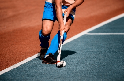 hockeyspeler in close-up